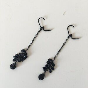 Express Black Floral Drop Earrings
